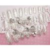 Medium Square Press On Nails,Silver Glitter Fake Nails With Rhinestones And Pearls,Glossy False Nails For Women And Girls,24 Pcs