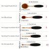5 pcs Fast Flawless Application Oval Foundation Brush - Perfect for Liquid Cream and Powder Foundation