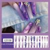 Luxury Purple Rhinestones Full Cover Acrylic False Nails